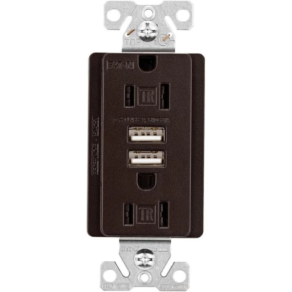 Eaton TR7755 15 Amp 125V Combination USB 3.1A Charger Receptacle
