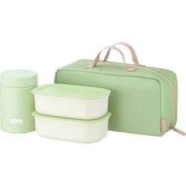 Thermos JEH-800 DTG Vacuum Insulated Soup Lunch Set, 27.6 fl oz (800 ml), Dusty Green with Exclusive Insulated Pouch