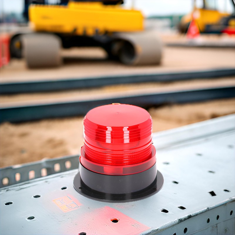 LED Strobe Light - Round Red Warning Safety Flashing Beacon,
