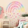 Pink Rainbow Love Heart Stars Wall Sticker Wall Stickers, sacinora