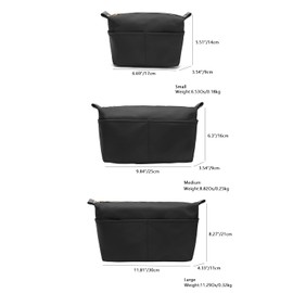 YONBEN Insert Storage Bag Set Three Size Purse Organizer Cosmetic Bags with Compartments Makeup Travel Bags for Women Nylon (Medium-nylon)