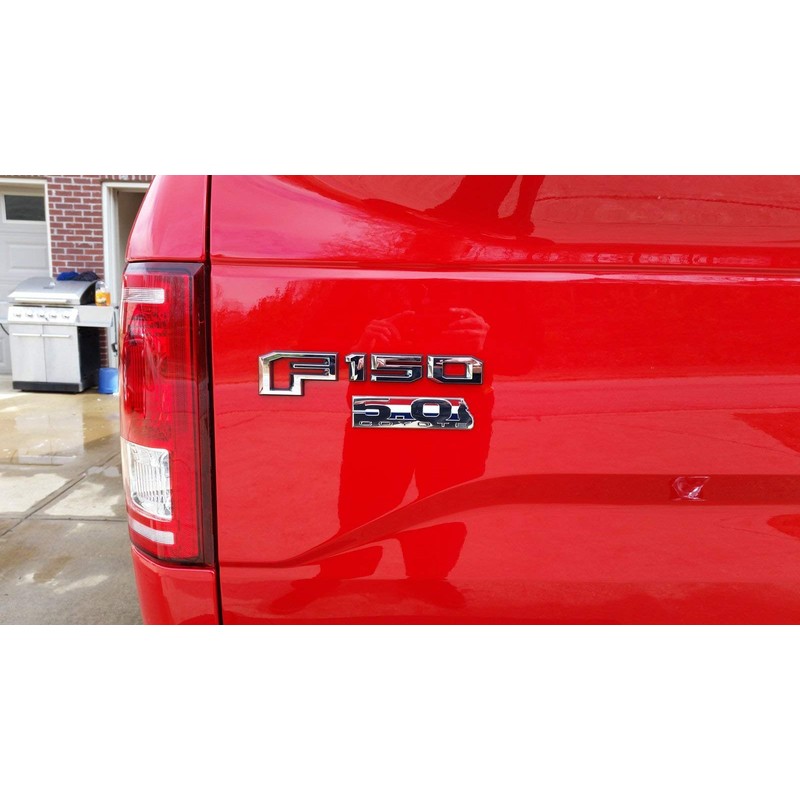 Coyote Engine V8 5.0L Howling Chrome Emblems - Pair