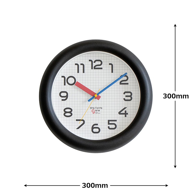 Elcomune WCL-022 Bauhaus GENE WALL CLOCK Bayer Wall Clock, Black