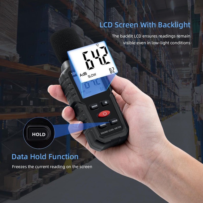 Tolesum Dezibel Digital Sound Level Meter 30dB to 130dB with