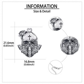 YAFEINI Memento Mori Necklace For Women Sterling Silver Memento Mori Pendant Skull Jewellrry Memento Mori Gifts For Women Men