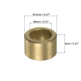 sourcing map 8pcs Sleeve (Plain) Bearings 8mm Bore x 12mm OD x 8mm Length, Self-Lubricating Sintered Bronze Bushings