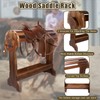 DigNew Large Wood Saddle Rack with Curved Top Surface,Bridle Rack