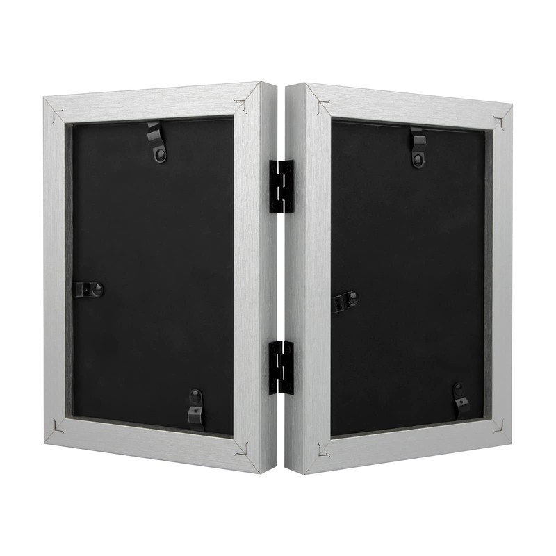 Frametory, 4x6 Double Picture Frame Hinged 2 Photos Frame Collage,