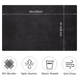 36 Packs Salon Towels Highly Absorbent Towels Bleach Proof Microfiber Hair Towel 16 x 26 Inches Hair Towel Hairstylist Barber Towels for Barbershop Gym Bathroom Spa Shaving Home Hair Care (Black)