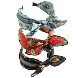 Rovelin 3 Pcs Headbands for Women's Hair Boho Wide Knotted