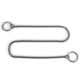 Collar Retorcido Perro Mascota Nostrar Entrenamiento Gargantillas Collares Nueva Cadena de Serpiente de Metal (Negro 5mm * 60cm)
