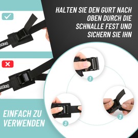 Lashing Straps with Padding, 2 x 0.5 m, Width 25 mm, Clamping Lock, 300 kg/600 kg Load Capacity, Lashing Strap for Bicycle, Motorcycle, Roof Box, Kayak