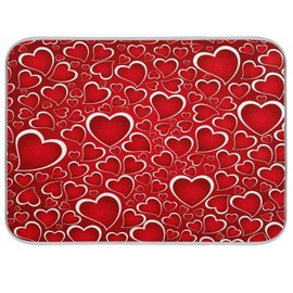 ALAZA Valentines Day Red Hearts Dish Drying Mat for Kitchen Counter Absorbent Microfiber Large Drying Pad Dish mats for Kitchen Countertops 18 x 24 Inch
