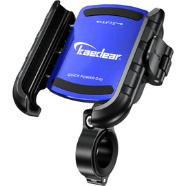 Kaedear KDR-M8SP-BL Bike Smartphone Holder, Mobile Holder, Smartphone Holder for Motorcycles, Vibration Absorption, Mount, Compatible with Lever Operation, Quick Power Grip (Blue/Lever)