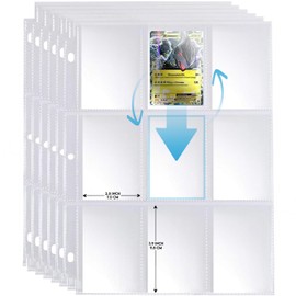 1440 Pockets Trading Card Sleeves, Premium 9-Pocket 80 Pages Hockey Cards Sleeves, Card Protectors Sheets for Football Cards, Baseball Cards & More - Fits 3 Ring Binder (80 Sheets)