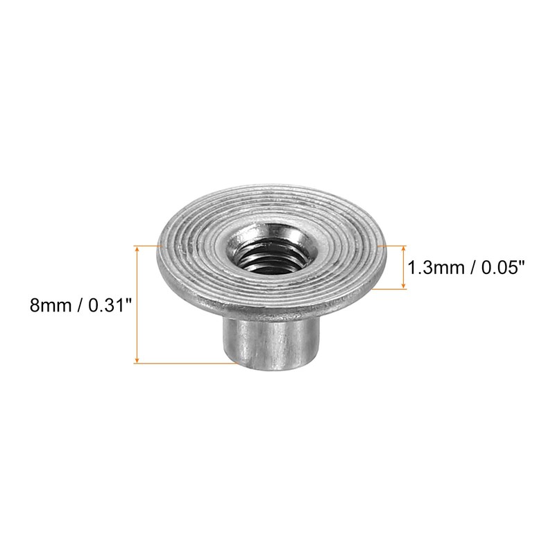 sourcing map M5 T-nuts, 50pcs Carbon Steel Tee Nut Round