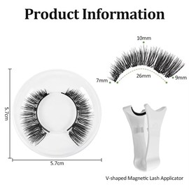 Magnetic Eyelashes with Applicator, No Glue Needed Reusable Magnetic Lashes, Natural Wispy Look Magnetic False Eyelashes, Easy to Apply, Lightweight, All-Day Hold for Daily Wear and Parties