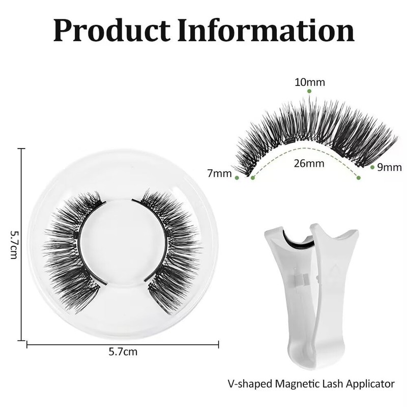 Magnetic Eyelashes with Applicator, No Glue Needed Reusable Magnetic Lashes,
