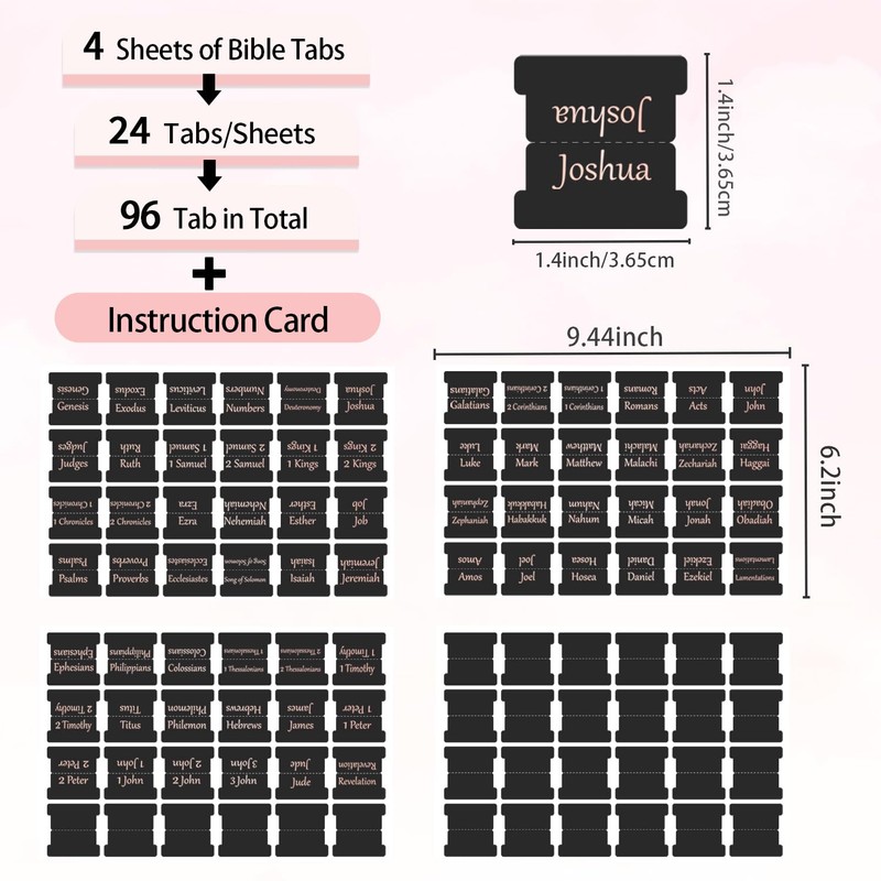 Bible Tabs,Bible Chapter tab,Laminated Bible Tab for Women and Men,for
