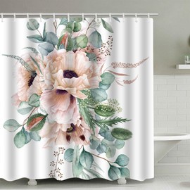 FAIRYGATE B8509 Colourful Shower Curtain Jungle Shower Curtain Bath 180 x 180 cm Washable Shower Curtain Polyester Textile Waterproof Shower Curtain for Bath with 12 Hooks