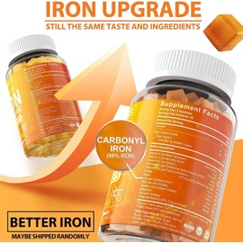 2025 Iron Gummies - 25mg Carbonyl Iron 70% Bioabsorption, Vitamin C