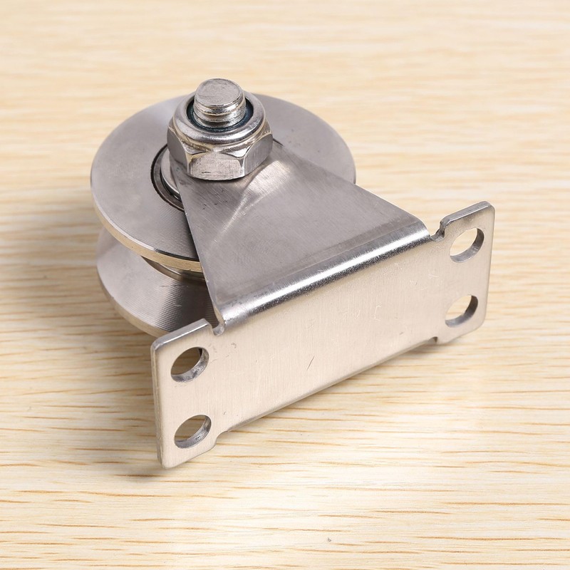 Cucioki 1-Pack V-Type Stainless Steel Pulley Block Mute Bearings Groove