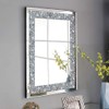 QMDECOR Crystal Crush Diamond Rectangle Silver Mirror for Wall Decoration