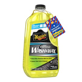 Meguiar's Hybrid Ceramic Wash & Wax - Sophisticated Car Wash Gently Cleans and Adds Shine and Slickness While Boosting Paint with Hybrid Ceramic Wax and Extreme Water Beading - 48oz