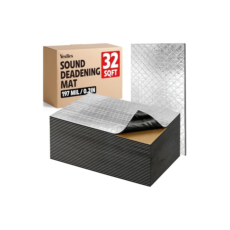 YesBes Sound Deadening Mat - 30 Pcs Automotive Noise Insulation