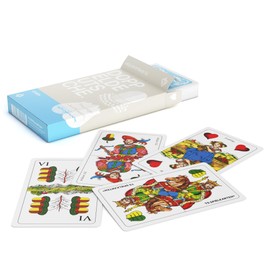 TS Spielkarten Shot Cards Linen - Double German Playing Cards - Hand Drawn with German Leaf