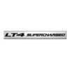 LT4 Supercharged Black on Silver Highly Polished Real Aluminum Emblem