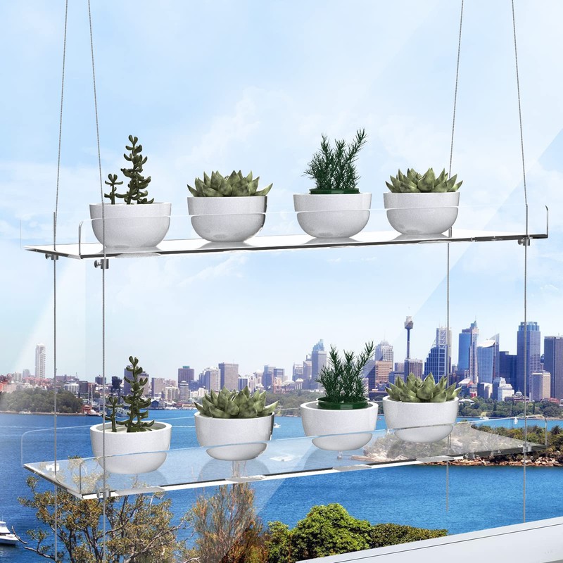 ZerzSemp 2-Tier Acrylic Window Display Shelves – 16" Adjustable Clear