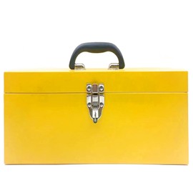 Large Tool Box Organizer Took Box Fishing Tackle Box 16 Inch Tool Box Small Metal Toolbox Organizer With Metal Latch and Handle for Household Warehouse Tools Storage Yellow