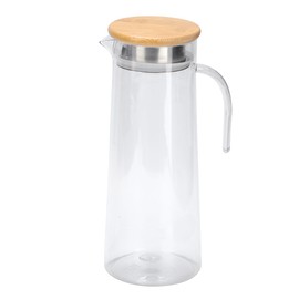 1.2L Acrylic Transparent Juice Bottle Cold Water Pitcher Jug for Bar Home UseBamboo Lid