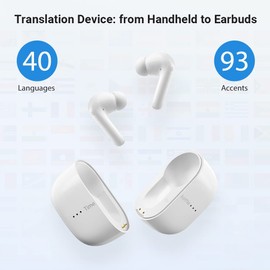 Timekettle M3 Language Translator Earbuds, Two-Way Translator Device with APP for 40 Languages Online, Voice Translator for Exploring Expat Life Freely, Compatible with iOS, Android (Online Version)