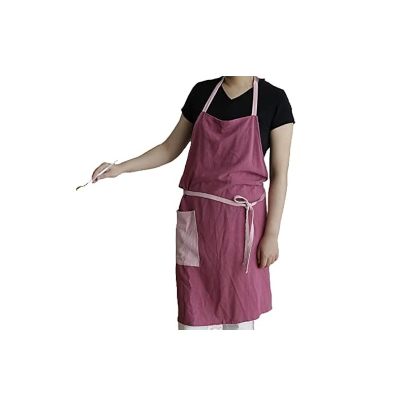 UHEIM Premium Ultra lightweight(0.4 lbs) Pure Linen Bib Apron Adjust