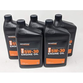 Generac 5-Pack Full Synthetic Motor Oil 5W-30 SN Quart Bottle Part# 0J5140