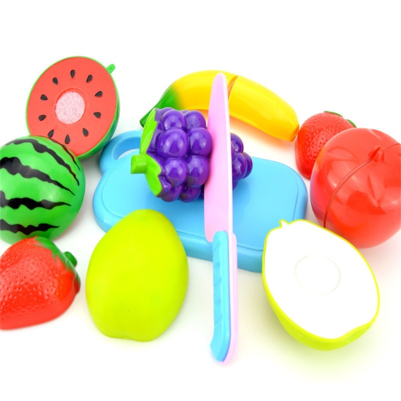 23pcs/set Kids Educational Gift Toy Plastic Kitchen Cut Fruits Kids