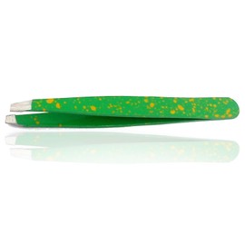Precise Canada Green & Yellow Slant Tweezers | Professional Stainless Steel Slant Tip Tweezer - The Best Precision Eyebrow Tweezers For Your Daily Beauty Routine!