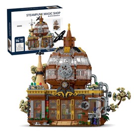kowkis Steampunk Magic Shop Building Blocks Set with LED,Steampunk World Architecture Model Construction Building Toy Kit for Adults and Teen (1842 Pcs)