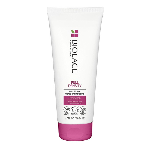 Biolage Nourishing Conditioner for Thin Hair, for More Fullness and Shine with Biotin, Zinc and Gluco-Omega, FullDensity Conditioner, 1 x 200 ml