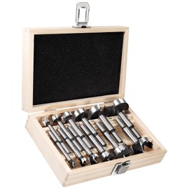 eROOSY 12PCS Wood Hole Cutter Drill Bit Set, 10-50mm Forstner Drill Bit Set for Hardwood, Softwood, Plastic, Plywood with Storage Case