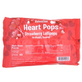 Heart Shaped Lollipops, Individually Wrapped Strawberry Flavored Suckers, Easter Basket Candies, 14 Count, 6 Ounces