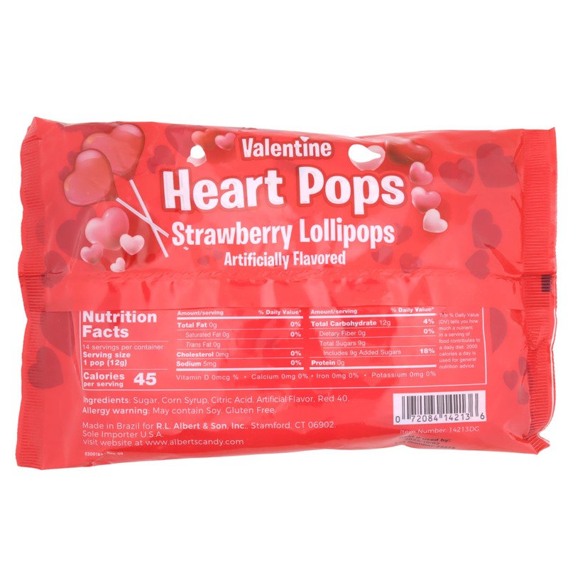 Heart Shaped Lollipops, Individually Wrapped Strawberry Flavored Suckers, Easter Basket