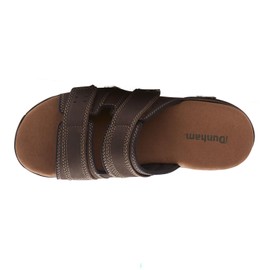 Dunham Men's Newport Slide Flat Sandal, Dark Brown, 11 6E US