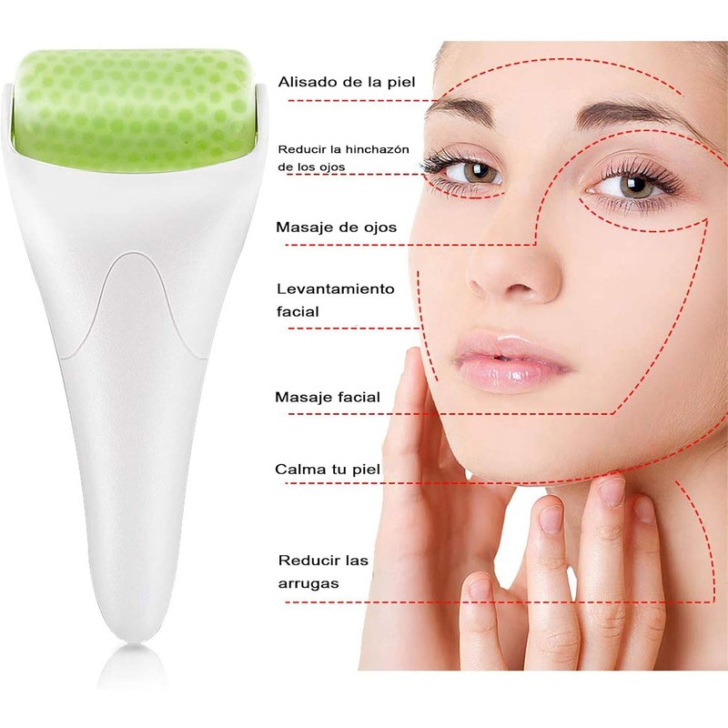 Set de Masaje Facial 5 en 1, Rodillo de Hielo,