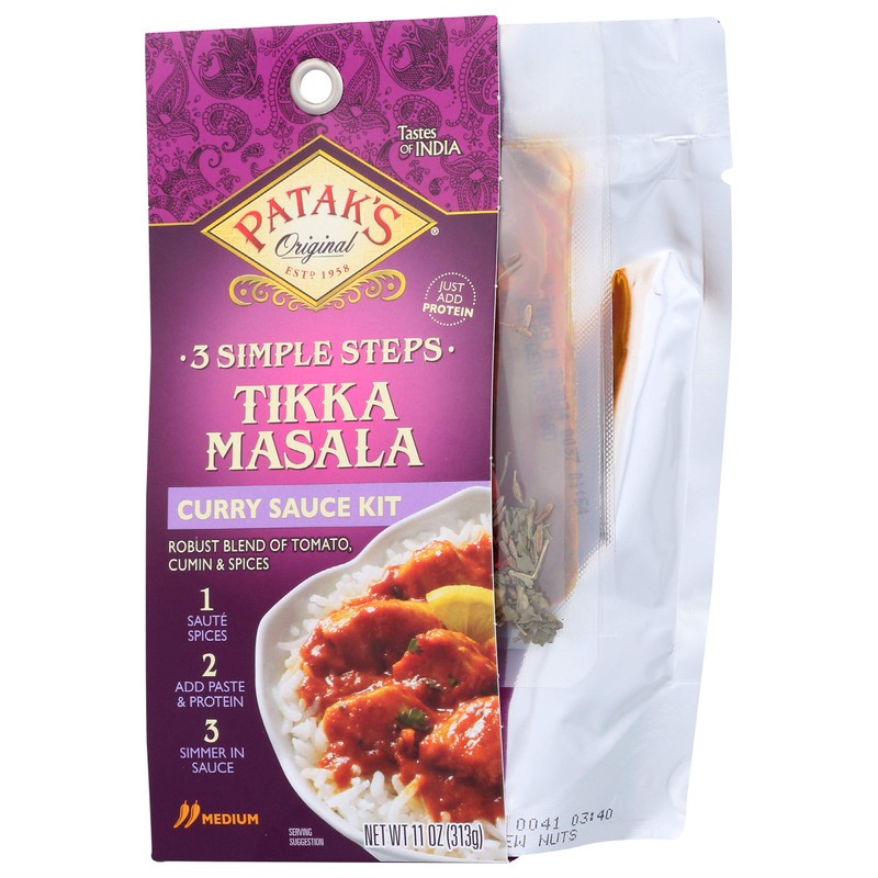 Patak's Tikka Masala Curry Sauce Kit 3-Step, 11 Fl Oz