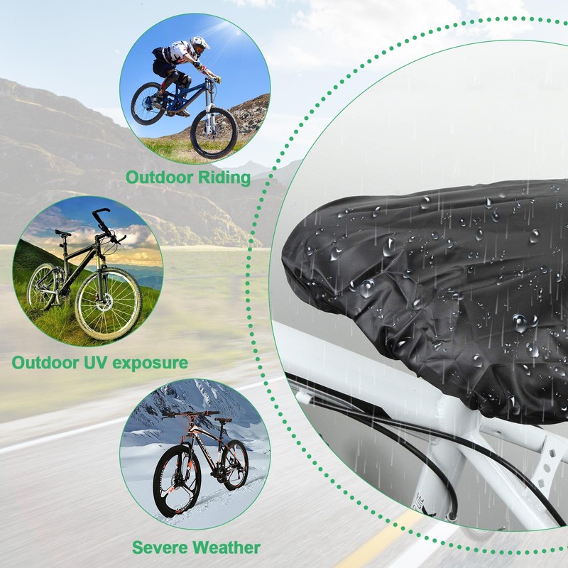 Bicycle Saddle Rain Cover 2 Pieces Saddle Protector Waterproof Bicycle