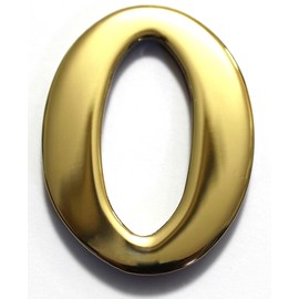 2" Solid Brass Mailbox Number #0 / Better Box Mailboxes Two Inch Tall Numbers with 3M Peel and Stick Auto Grade Adhesive - Clear Coat Sealed Weatherproof BN0