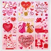 114Pcs/9 Sheets Valentines Day Decor Window Cling Double Sided Reusable for Glass Windows Static Stickers,Valentines Day Decor Gift for Kid Pink Cute Heart Cats Party Decorations Home Stickers